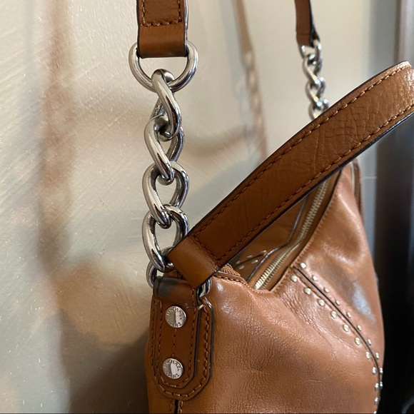 Michael Kors Leather Crossbody Satchel - Picture 7 of 14